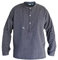 modAS Unisex Finkenwerder Fischerhemd Basic Line - Hemd Seemann Skipper Fischer-Hemd gestreift aus Baumwolle mit schmalen Streifen in Blau Größe L