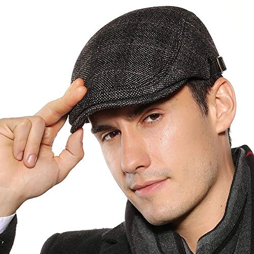Superora - Gorra Plana para Hombre (Plana, para otoño e Invierno)
