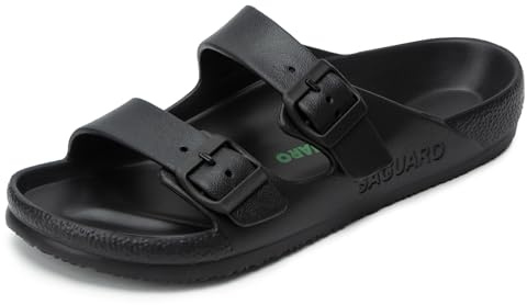 SAGUARO Sommarflip flops herr strand sabot Eva tofflor pool tofflor dam trädgård träskor 36–48, Svart, 45 EU