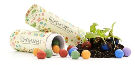 Die Stadtgärtner Blumenmurmeln l'original I 25 bombes à graines artisanales & multicolores avec plus de 20 variétés de graines de fleurs I Petits cadeaux anniversaire enfant I 100% écologique & min. 2