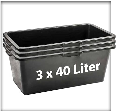 3 STK. 40 Liter Mörtelkasten Pflanzwanne Tuppe Zementkübel Maurerkasten