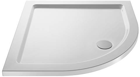 Balterley 1000 x 1000 mm Quadrant Shower Tray, Slimline Shower Trays, Durable Stone Resin Base Trays for Bathroom Enclosure Cubicle, Lightweight Quadrant Shape Tray for Wetroom Showers (White)