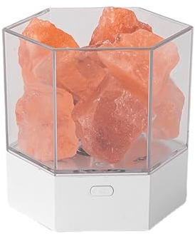 Sarini Lampada al Sale di Roccia, Luce di Sale di Cristallo Naturale, Aiuto per Dormire e Sollievo dallo Stress