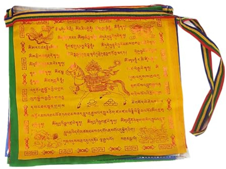 Tibetanska bönflaggor vindhäst flagga gyllene typsnitt lungta flaggväv för vägg hängande utomhus 25 st