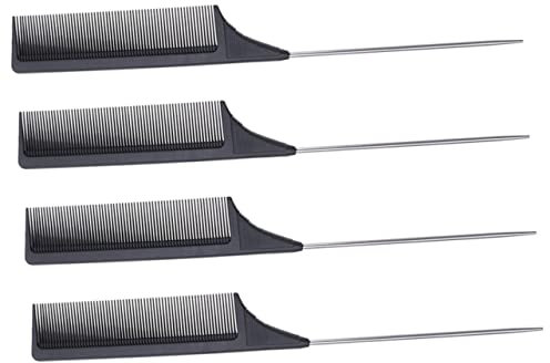 OATIPHO 4pezzi Pettine in Carbonio Per Parrucchieri Pettini Professionali Per Styling Dei Pettini Per Cotonare e Massaggiare Capelluto