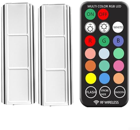 ZAMETTER Luce ambientale per auto RGB LED senza fili luci interne del veicolo striscia sotto per cruscotto kit di illuminazione montaggio magnetico luce vano piedi con telecomando per tutti i modelli