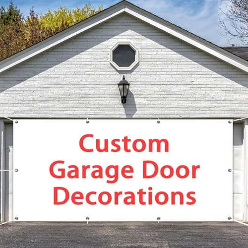 Bannière de porte de garage personnalisée - 2,4 x 1,8 m - Toile de fond personnalisée pour événements en plein air - Couverture de porte de garage personnalisable pour décorations de fêtes et