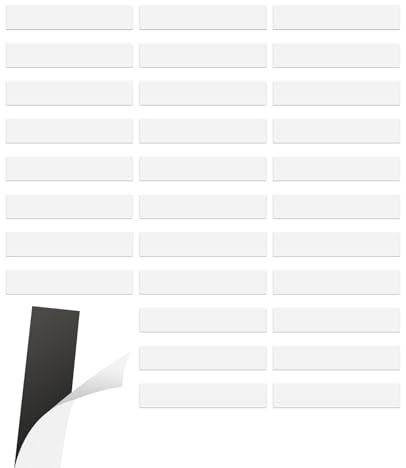 30 Stück Magnetstreifen Selbstklebend Stark, 1mm Zuschneidbares Rechteckiges Magnetband Selbstklebend, Flexible Magnet Klebeband für Whiteboard Organisation, DIY Projekte (15cm×2cm×1mm)