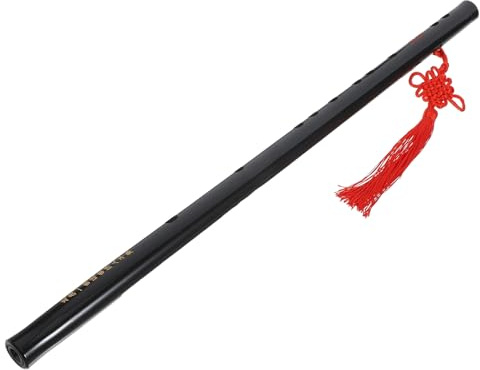 GLEAVI Flauta Negra de Bambú Tradicional para Principiantes con Borla Delicada, Ligera y Portátil, Instrumento Musical Transversal para Adultos y Niños
