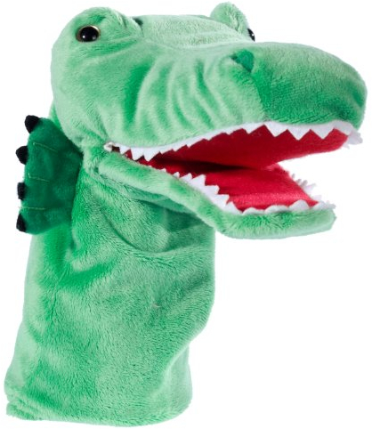 HEUNEC 778375 - Klassik Handspielpuppe Krokodil, grün