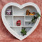 DanDiBo Setzkasten Herz 15K050 aus Holz 40 cm Wandregal Sammlervitrine Schaukasten Regal