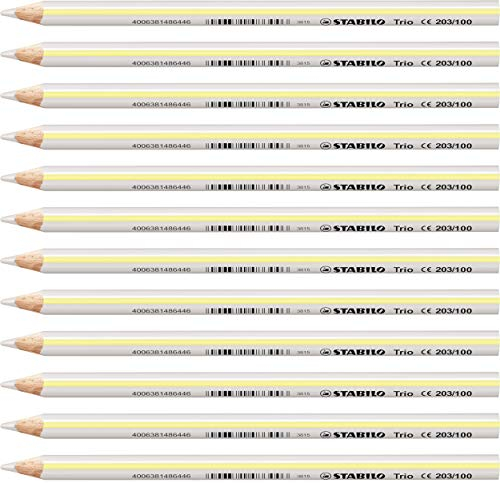 STABILO - Dreikant-Buntstift - Trio dick - 12er Pack - weiß
