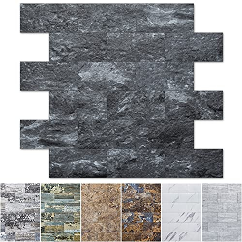 Art3d Peel and Stick Backsplash, Stick on Wall Tile, 10-Pack, Dark Granite