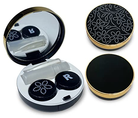Rinetics 2 Pack Contact Lens case kit with Mirror,Travel Solution Includes Contact Lens Remover Tool with Bottle and Tweezers…