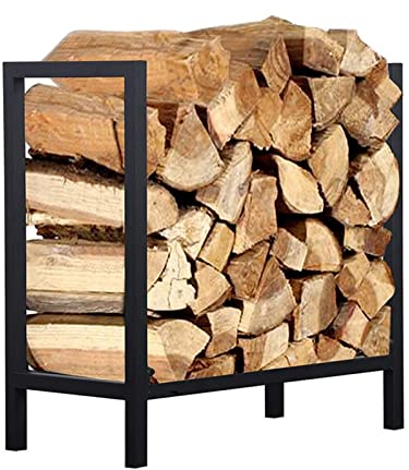WORDFUN Scaffale per Legna da Ardere, Scaffale Portalegna in Metallo, Porta Legna per Camino, Portaoggetti per Legna da Ardere, Caminetto Stufa, per Interni Ed Esterni