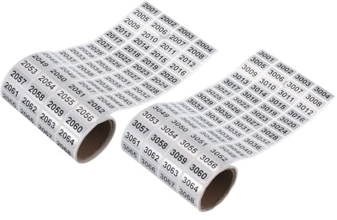 QUARKZMAN Etichette Numerate Consecutive da 2001 a 3000, da 3001 a 4000, Adesivi per Inventario Con Numeri Neri per Classificazione Numerica in Ufficio Magazzino, Totale 2000pz