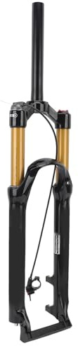 Tbest Horquilla de Suspensión MTB Horquilla de Bicicleta de 29 Pulgadas Horquilla Delantera de Bicicleta de Montaña Amortiguador Dorado Dirección Recta Horquilla Delantera con Bloqueo