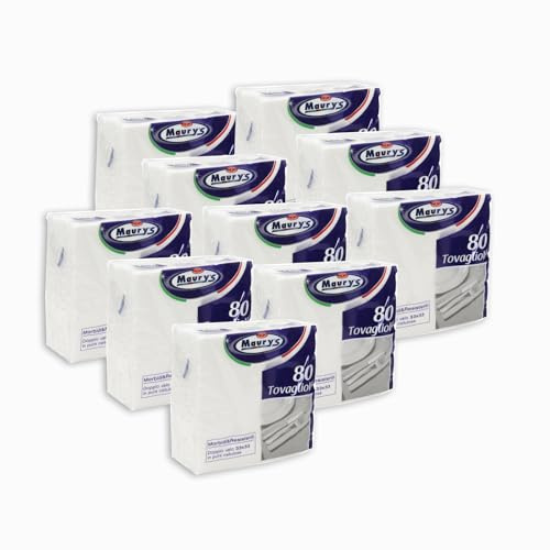 10 Confezioni Maury's Maxi Scorta Tovaglioli Confezione Risparmio Per Ogni Occasione (Cellulosa 800 pz)