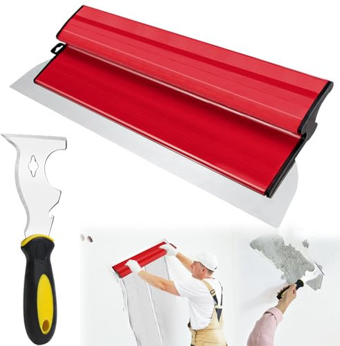 AFAIK Flächenspachtel 40cm Edelstahlklinge Spachtel Werkzeug Spachtel Werkzeug mit Ergonomischem Z-Griff für große Arbeitsbereich Wand Dekoration Bau Werkzeug