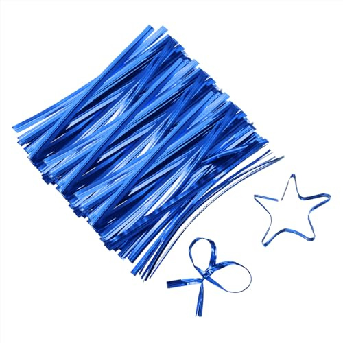QUARKZMAN 2.3 Attaches de Torsion, Attaches de Torsion Métalliques, Attaches de Torsion en Plastique Réutilisables pour Les Sacs de Boulangerie, de Bonbons, de Friandises, Lot de 800, Bleu