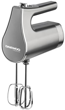 Daewoo Freedom Cordless Pro Handheld Mixer, Detachable Whisk And Beaters, Fast Charge, Battery Indicators, Powerful Motor, Lightweight Brushed Aluminium Design, Portable