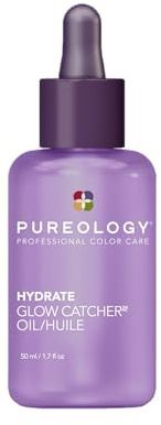 Pureology Hydrate Glow Catcher Hair Oil - Up to 72 Hours of Hydration & Shine, All Day Frizz Control, For Dry Hair, Lightweight Heat Protectant, Color Safe