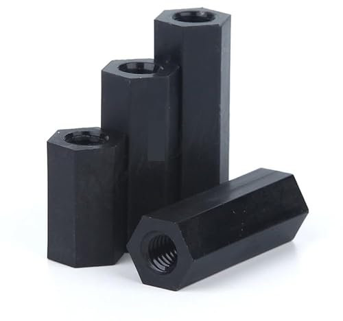 Danveey Zixinz-Socket Cap Screws M2 M2.5 M3 M4 Black Spacing Screws Hex Nylon Standoff Spacer Column Flat Head Double Pass Nylon Plastic, 50Pcs, Corrosion-resistance(18mm,M2.5)