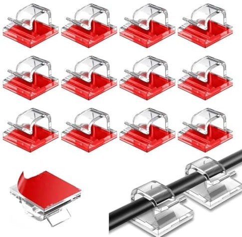LACHT 50 Soportes para Cables Autoadhesivos, Ganchos Autoadhesivos, Miniclips para Cables para Exteriores con Cintas Adhesivas, Clips De Luz, Clips Decorativos, Soporte De Alambre para Navidad Y