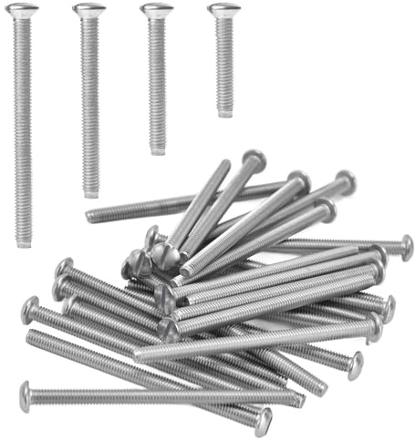 40Pack Mixed M3.5 Socket Screws, 35mm 40mm 50mm 75mm Long Electrical Machine Screws, Flat Head Assorted Screws for Light Switch and Plug Socket, Replacing Screws, Electrical Fixing Screws