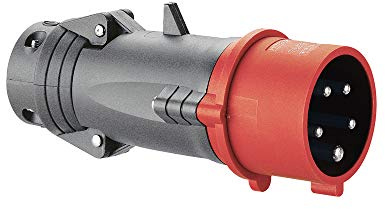 Legrand 052244 Plastique Fiche Mobile Droite Hypra IP44, 16A, 380V à 415V, 3P+N+T, Rouge