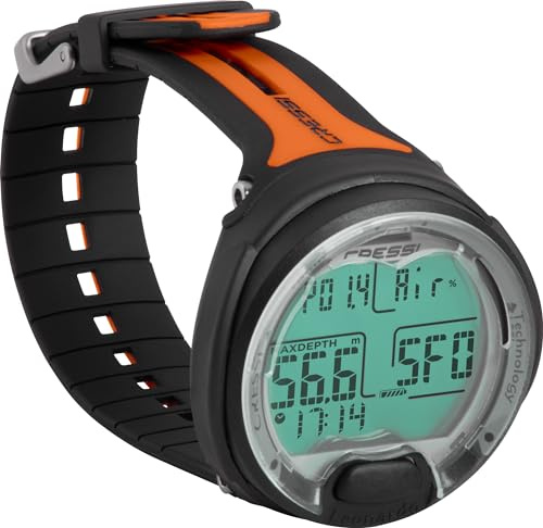 Cressi since 1946 - Leonardo Diving Computer - Air/Nitrox/Depth Gauge Mode - Black/Orange, One Size, Adult Unisex