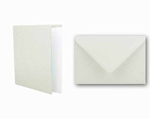 FarbenFroh Einladungskarten inklusive Briefumschläge & Einlegeblätter - 25er-Set - Blanko Klapp-Karten in Natur-Weiß - bedruckbare Post-Karten in DIN B6 Format - zum Selbstgestalten & Kreieren