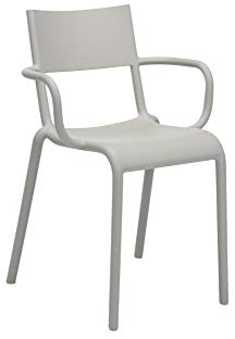 Kartell Generic A Armlehnstuhl, Plastik, Grau, 79 x 52.5 x 52 cm