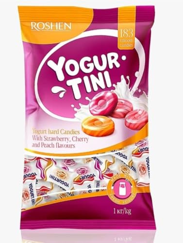 Roshen Gotas duras Yogurtini con leche y sabor a Youghurt, 1 kg