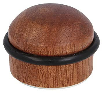 Amig - Pack de 2 Topes Adhesivos para Puertas - Diámetro 35 x 29 mm - Modelo 412 - Acabado en Madera de Sapelli - Fijación en el Suelo - Incluye Tirafondos + Tacos para su Instalación