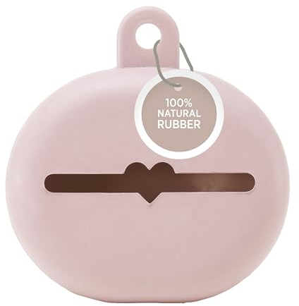 HEVEA Schnulleretui I 100% Naturkautschuk I BPA-frei und plastikfrei I Umweltfreundlich (Powder pink)