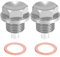 A ABSOPRO 2 Sätze Ölablaßschraube mit Dichtring Magnetische Ölablassschraube Motorölwannen Silber M16x1,5