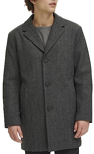 Dockers Men's Henry Wool Blend Top Coat, Herringbone (Without Bib), X-Large