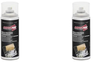 Ambro-Sol I254 Colle Multi-Usage Permanente, Séchage Presque Immédiat, Utilisable sur les matériaux les plus Variés, Résistant, Aérosol en Fer Blanc 100% Recyclable à l’Infini 400 ml (Lot de 2)