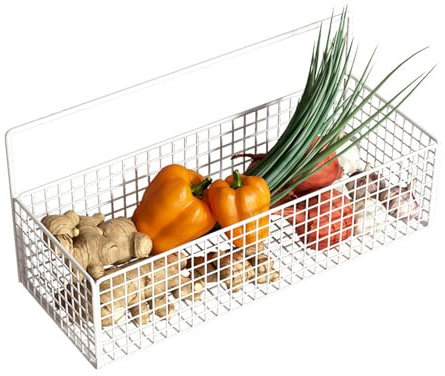 Draht Aufbewahrungskörbe, Hängender Wandkorb aus Metall, Ohne Bohren, Wand-Hängekörbe Mit Selbstklebendem Aufbewahrungsbehälter Für Zuhause, Büro, Küche, Speisekammer