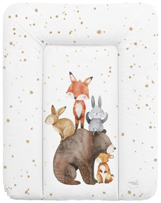 Ceba Baby® weiche Wickelauflage 50x70 cm - Baby Wickelunterlage - Wickeltischauflage für Junge und Mädchen - Wasserdicht, abwaschbar - OEKO-TEX® Standard 100 - Made in EU - Waldfreunde