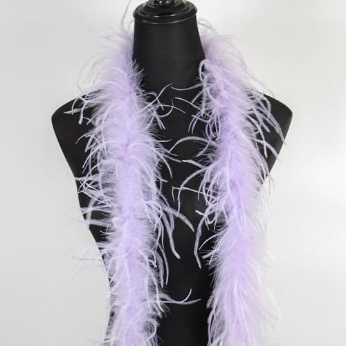 XDMING Boa de Plumas de Avestruz esponjosas de 2 Metros, Accesorios para Manualidades, Plumas de 1 Capa, Boa para Boda, Bricolaje, decoración de Vestidos, Chal, Bufanda, Boa