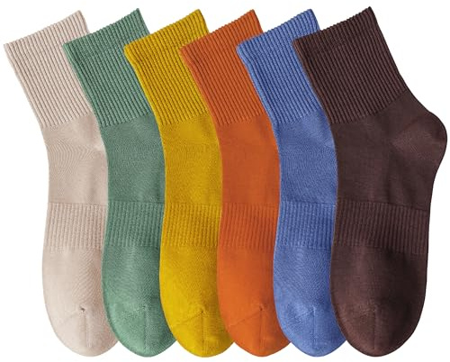 MAGIARTE Chaussettes Athlétiques Homme Coton Mini-Crew Respirantes Anti-Odeur avec Soutien de la Voûte Plantaire pour Course à Pied - Lot de 6 Paires