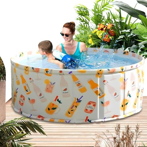 Piscine De Bain Pliable Portable - Bassin De Jeu en Eau Intérieure, Baignoire Non Inflatable | Équipement De Baignade D'activité D'été, Piscine De Trempage pour avec Base pour Pelouse Garage F