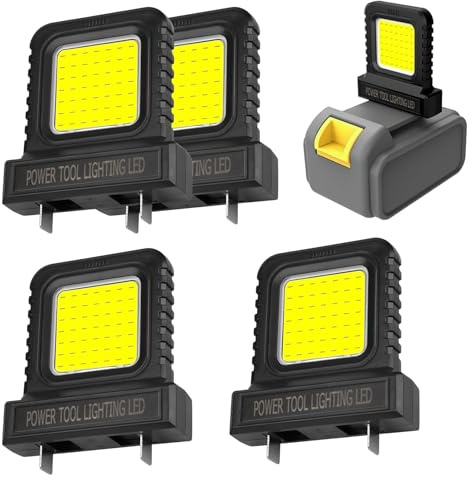 Lampe De Travail à Led,10W Projecteur Enfichable Compatible Avec Toutes les Batteries D'Outils 20V,Pour Chantier Garages Atelier,Camping,Lot de 4