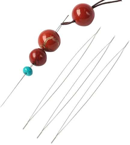 Bastone per maglieria con perline – ago da infilare, per gioielli lunghi | Punzone fai da te, perno ad anello sottile, applicatore guida perline, set artigianale, strumento per infilare a mano, guida