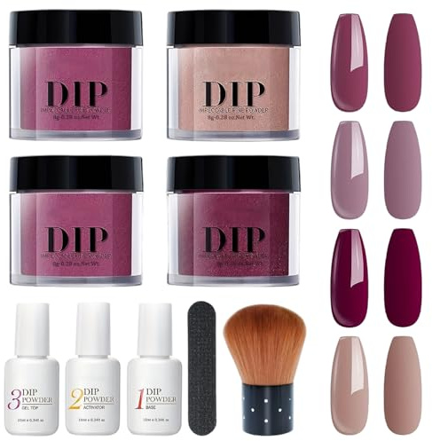Juego de 10 piezas de polvo de inmersión para uñas, juego de líquido en polvo de 4 colores con base y activador de capa superior para uñas francesas, salón de manicura, bricolaje en casa, k