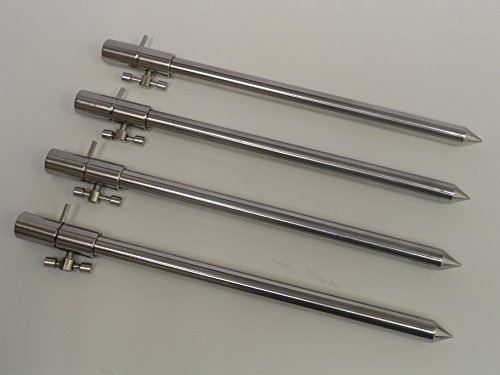 4 x utdragbara bankpinnar i rostfritt stål 30-50 cm.
