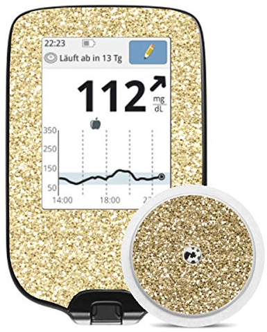 Freestyle Libre Messgerätsticker Glitzeredition (Gold Glitzer)