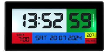 SPACE HOTEL® Robot 100 Designer Digital Alarm Clock with Colour LCD Display, Date Calendar, Room Temperature, 4 levels Brightness Dimmer, USB Powered & Battery Backup